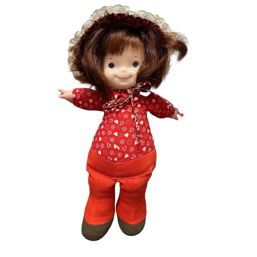 Vintage Fisher Price Toys #203 Audrey Lapsitter Doll Plush Red Outfit 1973